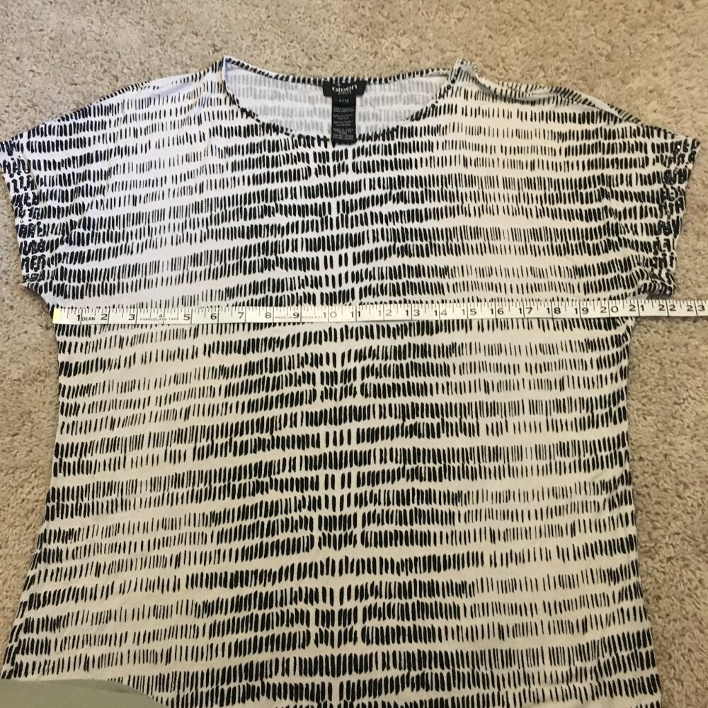 Olsen Europe Rhinestone Viscose Tally Graphic Tee Black White L/14 - Picture 13 of 16